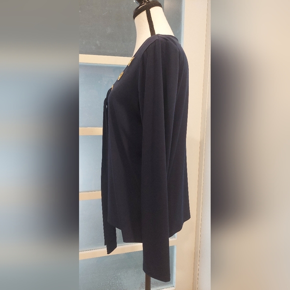 Michael Kors Elegant Black Top with Gold Accents - Picture 4 of 7